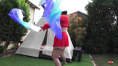Raver Girl In Raven Cosplay Gets Drenched Prone Bone Doggystyle With Hot Brunette Creampie In Fishnets