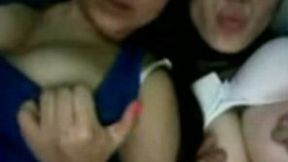 Webcam video with me and my friend exposing our tits