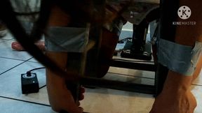 Submissive Sissy Slave Tied and Fucked by Machine. Sissy Ass Drilled by Machine.