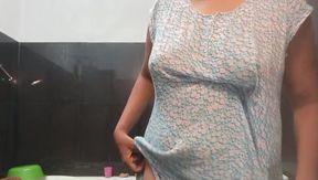 She Plays Her Excited Pussy Well Her Well Excited with in Musterbation in Bath room with bog boobs