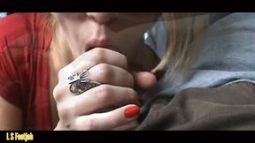 Hot Wife Gives a Footjob to the Taxi Driver!