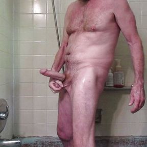 stroking in the shower from Hairyartist Will