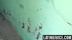 Young Latino sucks dick then gets bareback creampie