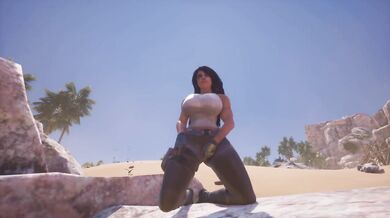 Lara gets wild with the silver witch her boobs out in lesbian games