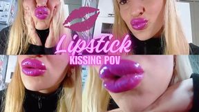 Lipstick gloss lips kissing pov