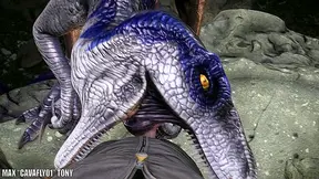 Alpha Male Tames Savage Raptor Pack in Steamy Jungle Domination Scene