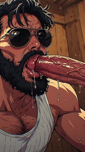Bearded Hunks Sucking Cock Art