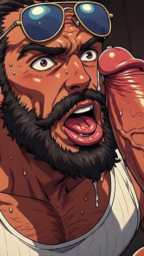 Bearded Hunks Sucking Cock Art