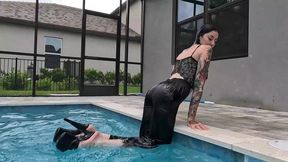 Lexie Enjoys Swimming in Her Black Jumpsuit