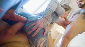 Anuskatzz is back for a crazy DAP with 3 big cocks! Total ANAL DESTRUCTION (Part 3)