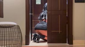 Petite Latina secretary rides cock on outdoor casting couch