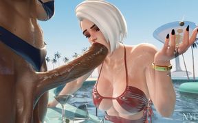 Nyl Intense Hardcore Beach Sex: Hot Vacation Slut Passionately Fucked and Swallowing Cum