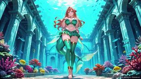Red-haired Mermaid Princess's Private Tour in the Underwater Palace