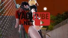 Yaoi - Sexy Cat Maid Femboy is fucked in public