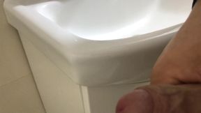 Cumshot in the bathroom