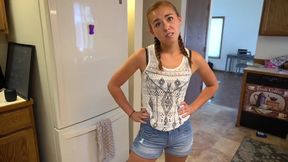 Stepdaughter Bribes Stepdad with Blowjob and Anal