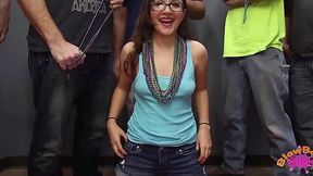 Petite Teen Blows Multiple Cocks in Wild Orgy