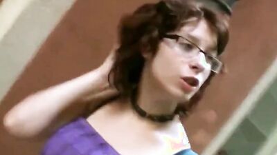 Busty redhead girl nerd picked up and fucked