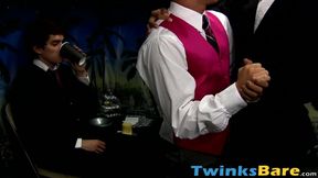 Beautiful slim twink bounces on rock solid cock and cums