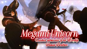 Leashed submissive Foot Worship Human Furniture🧎🏾‍♂️Goddess Unicorn