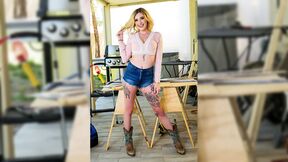 ”Tatted blonde Katie Kinz takes black dick from her friend's hubby”