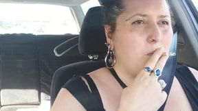 Driving car and smoking (back home)