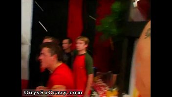 Male cum party gay masturbate the club packed with screens displaying