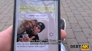 DEBT4k. Blond bride dragged into sex with loan shark near her groom