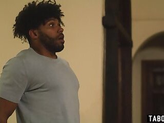 Black MILF nanny double penetration fuck by BF and neighbor