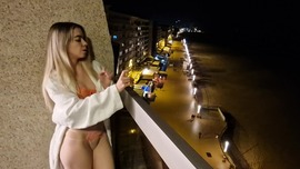 Smoking on a hotel balcony