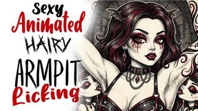 Hot hairy armpits of kinky goth vampire babe get licked by lesbian vampiric sex pots copy