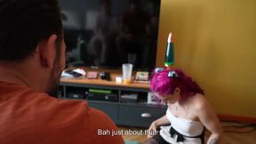 Petite french slut sucks dick in the kitchen and asks for a gangbang - Cuckhold