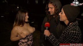 young big boobs teen pick up a guy in public