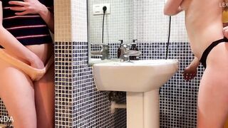 My friend fucking her fat BF into the restroom without a condom