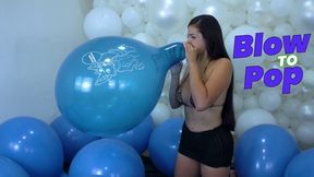 Lily’s Blow to Pop With a Crystal Blue Furry Girl Balloon