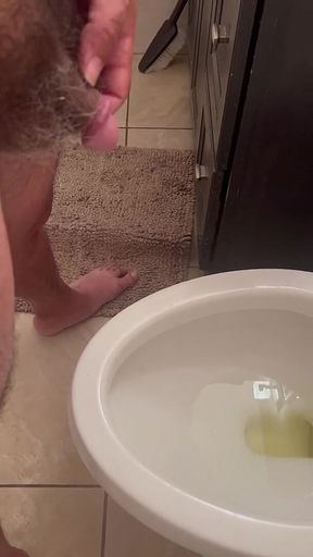 Pissing in the Restroom at Home