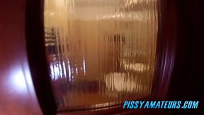 Pissing in the shower in jets
