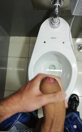 Jerking off in the mall bathroom