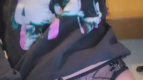 Riding and playing on the counter