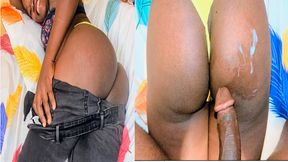 Ebony stepsister gets seduced and fucked in the bedroom