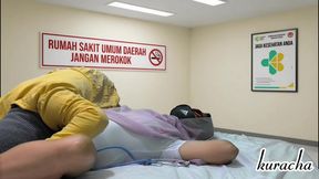 Hot chubby nurse came to a doctor to fucked him.