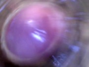 Cumshot inside onahole with Endoscope