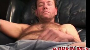 Mature stud jerking off until his load is ready to bust out