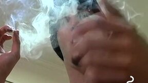 Attractive dude who loves to smoke seduces sexy partner