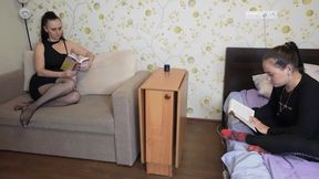 MONICA and ROSE - Hot kiss with step-family (4K)