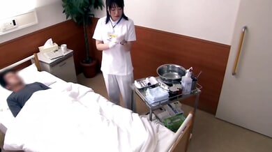 Japanese nurse performs intimate medical exam with hands-on technique