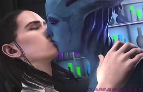 Futanari Liara pounds Rey's tight hole