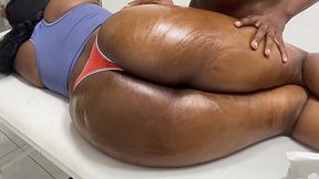 Mature Ebony Teen Ass in Romantic Massage Until Cumshot by BBC