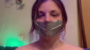 Duct tape, nose clamp and plastic bag