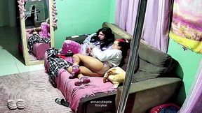 farting in panties with girlfriend on the couch - security cam, dutch oven and real reactions